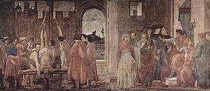 Disputa de San Pedro con Simón el Mago y Muerte de San Pedro (Lippi).
