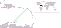 Ubicación de Antillas Neerlandesas (hasta el 10 de octubre de 2010)