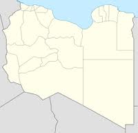 Ubicación de Bengasi dentro del territorio libio