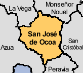 Mapa de la Provincia San Jose de Ocoa de República Dominicana