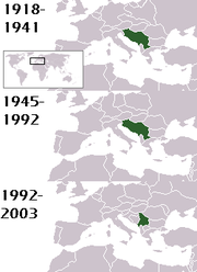 Ubicación de Yugoslavia