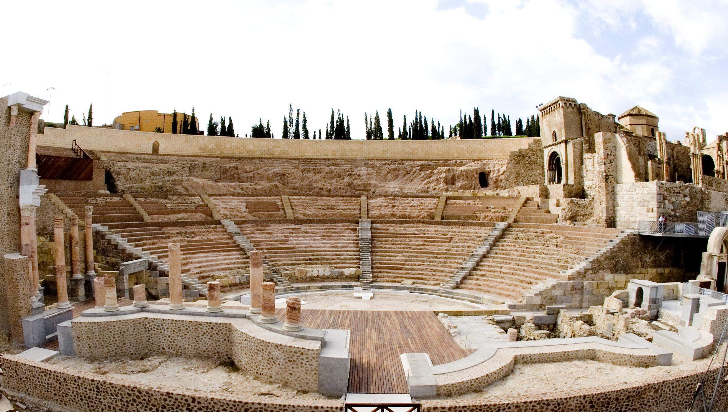 Ruinas de un templo romano en la ciudad de Cartagena, antigua capital de la Hispania romana