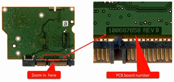 Número de la placa electrónica PCB