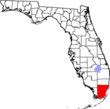 Ubicación del Codado Miami Dade en la Florida