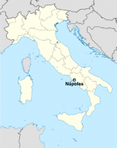 Ubicación de la ciudad de Nápoles en el territorio italiano.