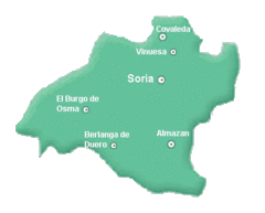 Ubicación de Vinuesa en la provincia de Soria