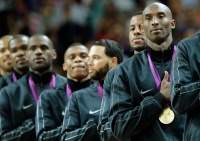 El equipo de baloncesto masculino de los Estados Unidos, medalla de oro durante los Juegos Olímpicos Londres 2012