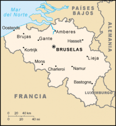 Mapa o ubicación de Bélgica