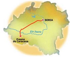 Localización de Fresno de Caracena en la provincia de Soria.