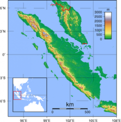 Mapa o ubicación de Isla Sumatra o Sumatera