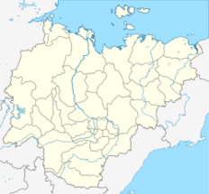Mapa de Rusia (pintada de color verde claro) que muestra en rojo la República de Sajá, de la cual Yakutsk es la capital