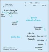 Ubicación de Islas Sandwich del Sur