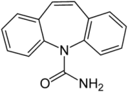 Fórmula química de la carbamazepina