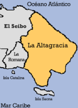 Ubicación en el mapa de la provincia de La Altagracia en República Dominicana