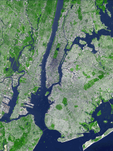 Vista satelital de la Ciudad de Nueva York