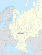 Localización de Riazán en Rusia europea