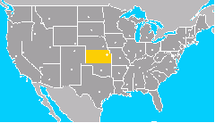 Ubicación del estado de Kansas dentro del territorio norteamericano