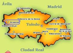 Localización de Oropesa en la provincia de Toledo.