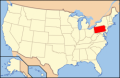 Ubicación del Estado de Pennsylvania.