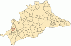 Ubicación del municipio de Jimena del Líbar en la provincia de Málaga.