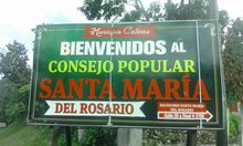 Cartel de bienvenida al Consejo popular Sana Maria del Rosario - Cotorro.jpg