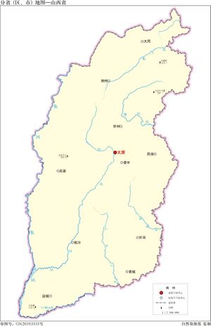 中国分省地图—山西省 1∶250万 16开 无邻区 线划二.jpg
