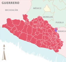 Mapa de Huamuxtitlán
