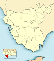 Ubicación de Algeciras en la provincia de Cádiz
