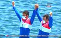  Fernando Dayán Jorge junto a su compañero  Serguey Torres tras ganar el oro en los Juegos Olímpicos de Tokio 2020