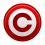 Icono Copyright en Rojo Mejorado