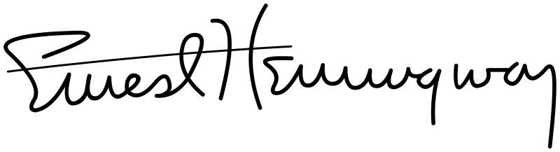 Archivo:Firma de Ernest Hemingway.png