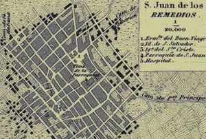 Plano de la villa de San Juan de los Remedios en la década del 30 del siglo XIX