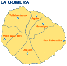 Ubicación de Vallehermoso en La Gomera.