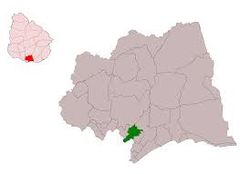 Localización del municipio de Suárez en el departamento de Canelones.