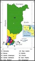 Ubicación en el mapa de San Rafael en la provincia de Heredia (Costa Rica)