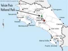 Ubicación ene el mapa de Poás