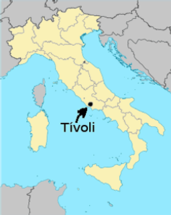Localizacion de Tívoli en Italia