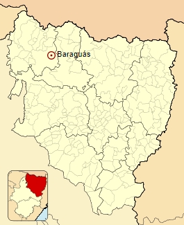 Archivo:Ubicación de Baraguás en la provincia de Huesca.jpg