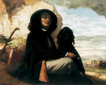 Autorretrato con perro negro (1842)