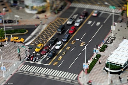 Efecto Maqueta obtenido mediante un lente Tilt-Shift.