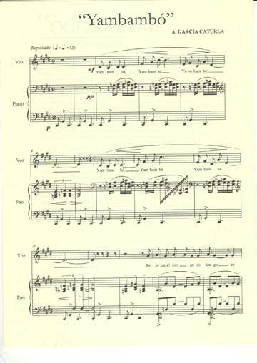 Partitura de Yambambó