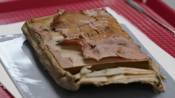 Archivo:Libro sacado de la cápsula del tiempo de Richmond(2021).jpg