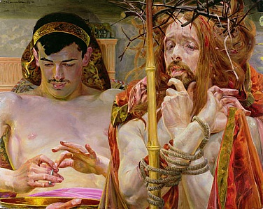 Archivo:Jacek Malczewski - Christ with Pilate - (MeisterDrucke-1425201).jpg