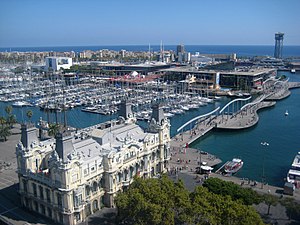 300px-Barcelona, view of the Rambla de Mar from Columbus monument.jpg