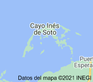 Vista de cayo Cayo Inés de Soto desde el espacio exterior.