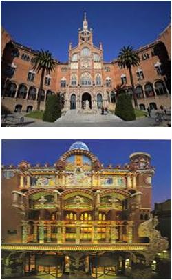 Palau de la Música Catalana y el Hospital de Sant Pau, Barcelona.JPG