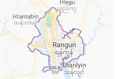 Localización de la ciudad de Rangún en Birmania.