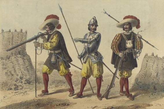 Mosquetero, Piquero y Arcabucero.jpg