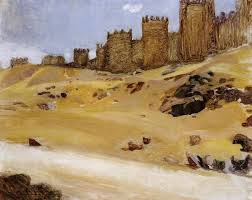 Archivo:Murallas de Ávila oil on cardboard.jpg