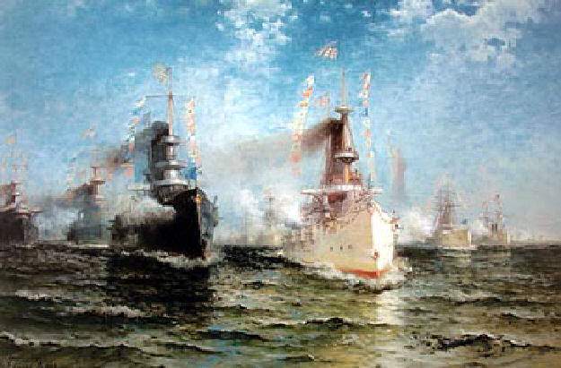 Archivo:Entrada triunfal de los navios estadounidenses tras la victoria en Santiago de Cuba.jpg